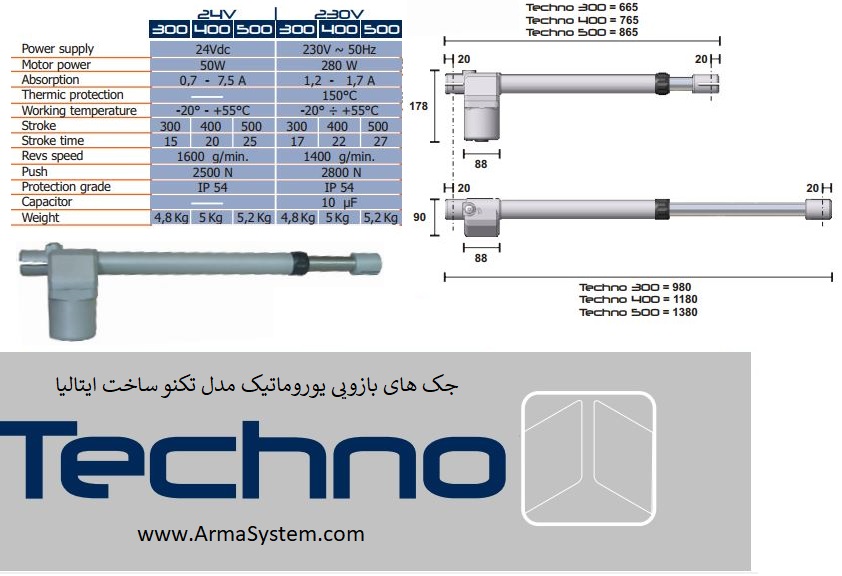 جک پارکینگ یوروماتیک مدل تکنو